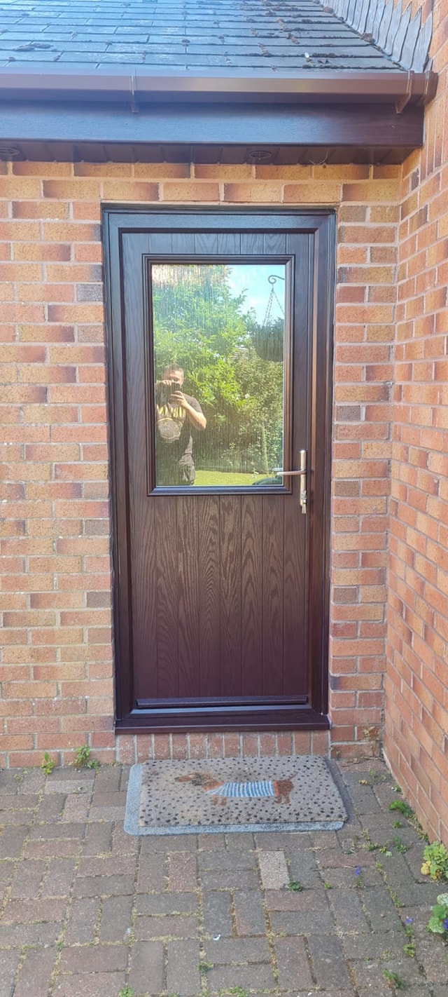 door with matching fascia and guttering